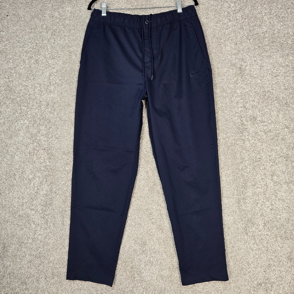 Nike Mens Club Woven Pants Medium Navy Blue HJ1997-451 Elastic Waist drawstring